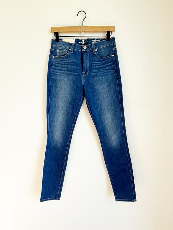 7 For All Mankind Denim - NWT 7 For All Mankind HIGH WAIST ANKLE GWENEVERE SKINNY JEANS 28 Blue